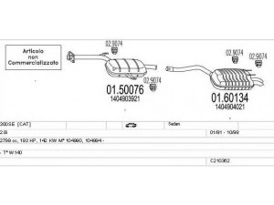MTS C210362008357 išmetimo sistema 
 Išmetimo sistema -> Išmetimo sistema, visa