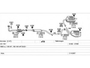 MTS C110357003325 išmetimo sistema 
 Išmetimo sistema -> Išmetimo sistema, visa