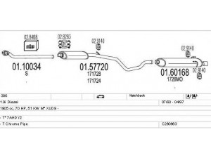 MTS C260663006811 išmetimo sistema 
 Išmetimo sistema -> Išmetimo sistema, visa