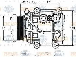 HELLA 8FK 351 113-221 kompresorius, oro kondicionierius 
 Oro kondicionavimas -> Kompresorius/dalys
7X4319D629AA, C2S4 2081, C2S4 4928