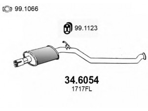 ASSO 34.6054 vidurinis duslintuvas 
 Išmetimo sistema -> Duslintuvas
5852354, 5852378, 5852717, 5852852