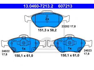 ATE 13.0460-7213.2 stabdžių trinkelių rinkinys, diskinis stabdys 
 Techninės priežiūros dalys -> Papildomas remontas
04465-0D050, 04465-0D050
