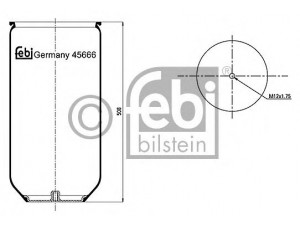 FEBI BILSTEIN 45666 dėklas, pneumatinė pakaba
81.43601.0035, 81.43601.0048