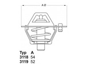 WAHLER 3119.88D3 termostatas, aušinimo skystis 
 Aušinimo sistema -> Termostatas/tarpiklis -> Thermostat
8173-99-152 A, 8173-99-152 B, 8AG4-15-171