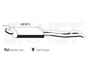 ERNST 152075 galinis duslintuvas 
 Išmetimo sistema -> Duslintuvas
1H5 253 609 AD