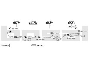 BOSAL 070.093.35 išmetimo sistema 
 Išmetimo sistema -> Išmetimo sistema, visa