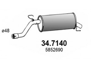 ASSO 34.7140 galinis duslintuvas 
 Išmetimo sistema -> Duslintuvas
55702051, 55702052, 5852689, 5852690