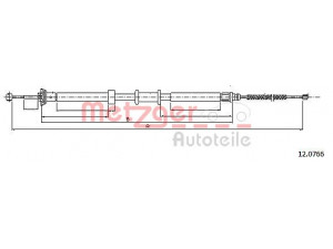 METZGER 12.0766 trosas, stovėjimo stabdys 
 Stabdžių sistema -> Valdymo svirtys/trosai
51900391