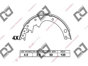 DJ PARTS BS1098 stabdžių trinkelių komplektas 
 Techninės priežiūros dalys -> Papildomas remontas
44060G9700, 44060T6725, AY360NS022