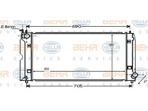 HELLA 8MK 376 753-731 radiatorius, variklio aušinimas 
 Aušinimo sistema -> Radiatorius/alyvos aušintuvas -> Radiatorius/dalys
16400-0N030, 16400-0N031