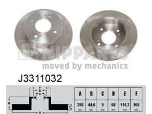 NIPPARTS J3311032 stabdžių diskas 
 Stabdžių sistema -> Diskinis stabdys -> Stabdžių diskas
43206-42R01, 43206-42R05