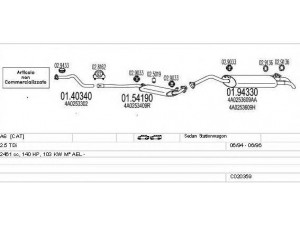 MTS C020359008197 išmetimo sistema 
 Išmetimo sistema -> Išmetimo sistema, visa