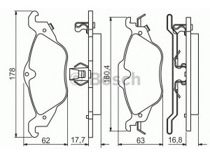 BOSCH 0 986 495 223 stabdžių trinkelių rinkinys, diskinis stabdys 
 Techninės priežiūros dalys -> Papildomas remontas
1605000, 1605034, 1605070, 1605091