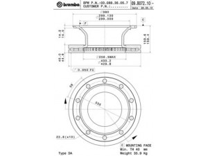 BREMBO 09.B072.10 stabdžių diskas
0308835030, 0308835037, 0308835050