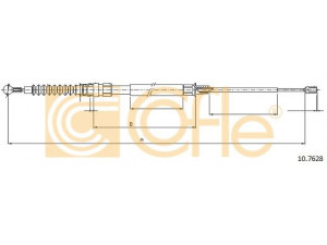 COFLE 10.7628 trosas, stovėjimo stabdys 
 Stabdžių sistema -> Valdymo svirtys/trosai
1T0609721M