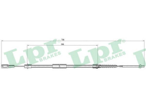 LPR C0643B trosas, stovėjimo stabdys 
 Stabdžių sistema -> Valdymo svirtys/trosai
4745F0, 4745F0