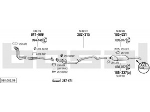 BOSAL 060.082.59 išmetimo sistema 
 Išmetimo sistema -> Išmetimo sistema, visa