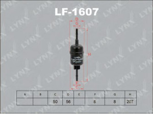 LYNXauto LF-1607 kuro filtras 
 Techninės priežiūros dalys -> Papildomas remontas
1140129, 2S619155AB, D350-13-480