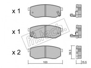 fri.tech. 530.0 stabdžių trinkelių rinkinys, diskinis stabdys 
 Techninės priežiūros dalys -> Papildomas remontas
53302-M2A01, 58302-M2A01