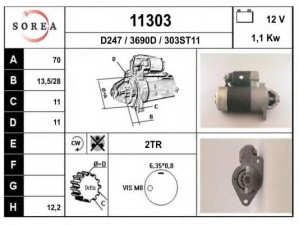 EAI 11303 starteris
MCA022, 23300H0100, 23300H0101