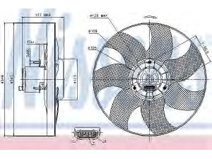 NISSENS 85698 ventiliatorius, radiatoriaus 
 Aušinimo sistema -> Oro aušinimas
6N0.959.455 D, 6N0959455, 6N0959455A