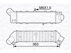 MAGNETI MARELLI 351319203600 tarpinis suslėgto oro aušintuvas, kompresorius 
 Variklis -> Oro tiekimas -> Įkrovos agregatas (turbo/superįkrova) -> Tarpinis suslėgto oro aušintuvas
6K0145805C, 6K0145805F, 6K0145805C