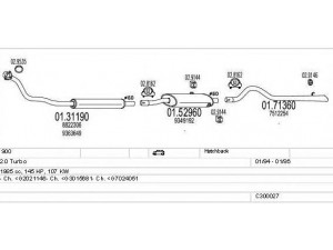 MTS C300027003621 išmetimo sistema 
 Išmetimo sistema -> Išmetimo sistema, visa