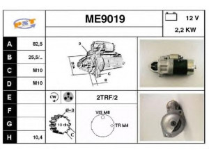 SNRA ME9019 starteris 
 Elektros įranga -> Starterio sistema -> Starteris
0041512101, 0041513001