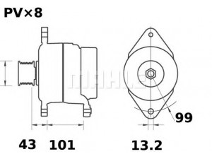 MAHLE ORIGINAL MG 500 kintamosios srovės generatorius 
 Elektros įranga -> Kint. sr. generatorius/dalys -> Kintamosios srovės generatorius
11170011, 3986428, 8144401