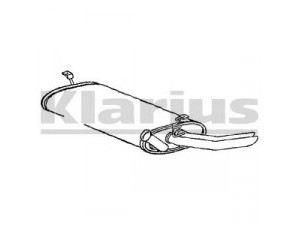 KLARIUS RN811J galinis duslintuvas 
 Išmetimo sistema -> Duslintuvas
8200017583, 8200118533, 8200414648