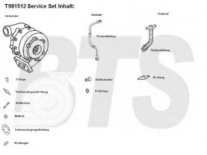 BTS Turbo T981512 kompresorius, įkrovimo sistema 
 Išmetimo sistema -> Turbokompresorius