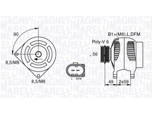 MAGNETI MARELLI 063533250010 kintamosios srovės generatorius 
 Elektros įranga -> Kint. sr. generatorius/dalys -> Kintamosios srovės generatorius
1100711, 98VW10300CA, 038903023L