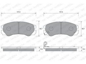 WEEN 151-1703 stabdžių trinkelių rinkinys, diskinis stabdys 
 Techninės priežiūros dalys -> Papildomas remontas
8970352571, 97047526, 1605852, 97047526