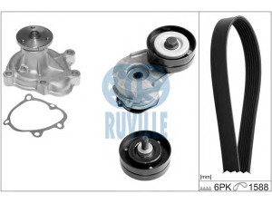 RUVILLE 55352801 vandens siurblys + V formos rumbuotas diržas, komplektas 
 Diržinė pavara -> Dirželio skriemulys