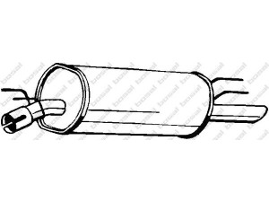 BOSAL 185-097 galinis duslintuvas 
 Išmetimo sistema -> Duslintuvas
58 52 728, 8 52 380, 91 57 099