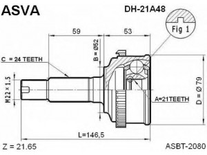ASVA DH-21A48 jungčių komplektas, kardaninis velenas 
 Ratų pavara -> Sujungimai/komplektas
43410-87788000, 43420-87776000