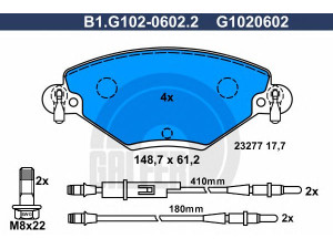 GALFER B1.G102-0602.2 stabdžių trinkelių rinkinys, diskinis stabdys 
 Techninės priežiūros dalys -> Papildomas remontas
4252 15, 4252 48, 4252 88, 4253 46