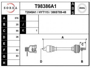 EAI T98386A1 kardaninis velenas
495001C560