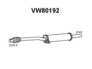 VENEPORTE VW80192 vidurinis duslintuvas 
 Išmetimo sistema -> Duslintuvas
867253209J, 867253209L, 871253209E