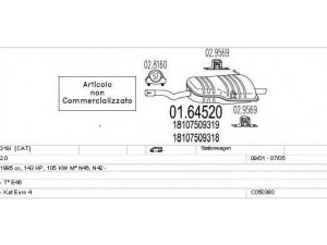 MTS C050380017185 išmetimo sistema 
 Išmetimo sistema -> Išmetimo sistema, visa