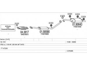 MTS C370046001724 išmetimo sistema 
 Išmetimo sistema -> Išmetimo sistema, visa