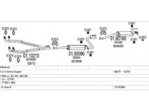 MTS C010299007278 išmetimo sistema 
 Išmetimo sistema -> Išmetimo sistema, visa