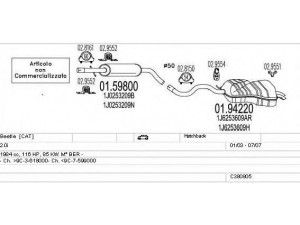 MTS C380805012044 išmetimo sistema 
 Išmetimo sistema -> Išmetimo sistema, visa