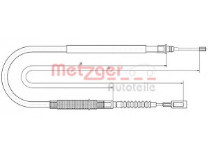METZGER 10.4728 trosas, stovėjimo stabdys 
 Stabdžių sistema -> Valdymo svirtys/trosai
4745.W7, 1338 691 080, 4745.W7