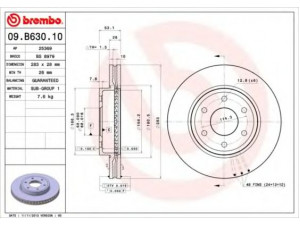 BREMBO 09.B630.10 stabdžių diskas 
 Dviratė transporto priemonės -> Stabdžių sistema -> Stabdžių diskai / priedai
40206EB70B