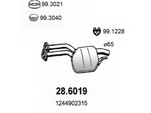 ASSO 28.6019 vidurinis duslintuvas 
 Išmetimo sistema -> Duslintuvas
1244902315, 1244912100