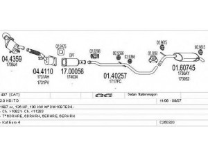 MTS C260320006231 išmetimo sistema 
 Išmetimo sistema -> Išmetimo sistema, visa