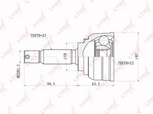 LYNXauto CO-3629 jungčių komplektas, kardaninis velenas 
 Ratų pavara -> Sujungimai/komplektas
MB297372, MB297373, MB297374, MB297492