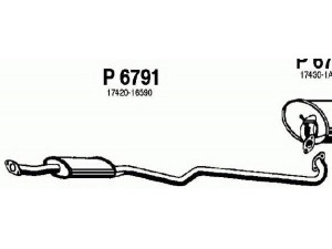 FENNO P6791 vidurinis duslintuvas 
 Išmetimo sistema -> Duslintuvas
17420-16590