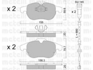 METELLI 22-0540-0K stabdžių trinkelių rinkinys, diskinis stabdys 
 Techninės priežiūros dalys -> Papildomas remontas